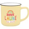 GRUSS & CO Tazza con motivo Buon umore | Tazza preferita in porcellana New Bone China, effetto smaltato, bordo nero, 35 cl | Regalo Amicizia | 74664