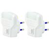 Velamp Notturna 2 LED, con Interruttore ON/off. Luce soffusa, Bianco, 14 x 10 x 6 cm (Confezione da 2)