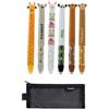 Moguxb Set di 6 Penne Gel Cancellabili con Astuccio Penne Roller 0,7 mm Ricariche Rosso/Blu per Forniture Scolastiche e Ufficio