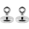 Magnetastico® | 2 pezzi magneti con occhiello in neodimio N35 36 mm Ø | Forza di tenuta 41.0 kg | 2 pezzi magneti extra potenti in neodimio con base e eyebolt ovvero vite ad anello, zincato