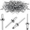 TXXATX 6,4x12 mm Rivetti Ciechi in Alluminio 100 Pezzi Rivetti Alluminio Cupola d'Argento Rivetti Targa per Metallo Legno Plastica Mobili Auto Nautica Collegamento e Fissaggio