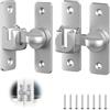 HECHKJ 2 Coppie Serratura Porta Scorrevole, 90°/180° Chiavistello Porta, Alluminio Catenaccio Porta, Chiavistello Per Cancello Con 8 Viti, Argento, Per Porte, Finestre, Armadietti