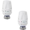 Lokatall 2 valvole termostatiche per termosifone, TRV, M30 x 1,5, controllo della temperatura universale, per casa e ufficio, colore bianco