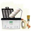 PECTRO Pittura Mano Unica 4L (6,3kg) Set con rullo, pennello, griglia e nastro in carta - Pittura per Interni Lavabile per Pareti e Soffitti - Monomano per Camere e Soggiorni