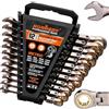 HORUSDY Set di chiavi combinate a cricchetto metriche da 8-19 mm, con organizer, 72 denti, in acciaio al cromo vanadio, 12 pezzi