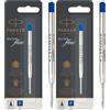PARKER Quinkflow ricarica per penna a sfera, punta fine, blu (Confezione da 2)