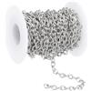 PATIKIL Catene a Maglie Cavo in Acciaio Inossidabile 304 da 16.4Ft, Larghezza 5mm, Catene a Maglie Piatte Rotolo di Catene per Gioielli Fai-da-Te Artigianato, Tono Argento
