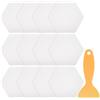 QUARKZMAN 12pcs Adesivi Antiscivolo per Vasca da Bagno Set 3.15 Forma Esagonale Adesivi per Pavimento Doccia PEVA Antiscivolo Adesivi con Raschietto per Bagno Cucina Gradini, Bianco