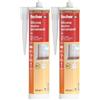 Fischer SNF Silicone Sigillante Legno Marrone Rovere, Pavimenti e Finestre, Neutro a Basso Modulo, Elastico, per Serramenti, Porte, Infissi, Inodore, Esterno/Interno, 571331 (Confezione da 2)