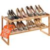 Avilia Scarpiera 2 Ripiani in Bambù 70x27x28cm - Salvaspazio Facile e Rapido da Montare - Ogni Ripiano può Contenere fino a 4 Paia di Scarpe - Ideale per Piccoli Spazi, Corridoi e Ingressi