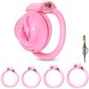 BDSMLOVE Sissy chastity cage con 4 Anelli per il Pene Rimovibili, gabbia castità per uomo, gabbia per il cazzo SM bondage slave sex toys, cock cage gabbietta di castità per uomo (S)
