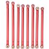 Dilwe Asta di Collegamento del Telaio dell'automobile di RC, 8 pezzi Biella in Lega di Alluminio per SCX10 1/10 313mm Interasse RC Auto d'arrampicata(rosso)