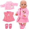 Miunana Abito Vestito Stampa Pecora per New Born 14 - 18 Pollici (36cm - 46cm) Bambolotti Bambola Bebè Baby Dolls （Non Include Bambola）
