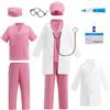 Lito Angels Children's Apparel Lito Angels Costume da Dottore per Bambine, Set Medico Rosa con Camice Cappello Mascherina, Per Scuola Giochi di Ruolo, Rosa 12-13 Anni Adolescenti