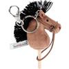 Hoppimals Hoppihorse by Portachiavi Mini Cavallo con Bastone e Redini Vere - Testa in Peluche su Bastoncino in Legno - Mini Hobby Horse