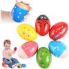 Norhogo Set di 6 Pezzi di Maracas per Uova in Legno, Maracas per Uova di Pasqua, Maracas Musicali a percussione, sonagli per Uova, sonagli per Uova, Uova Musicali per Neonati e Bambini