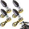 NIRJIK 4 Pezzi Indicatori di Direzione LED Moto 12V con Omologazione E, Mini Frecce Moto 5 LED Omologate E, Luce Indicatore Impermeabile IP65 Universale per Motos, Scooter, Quad, Motocross