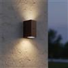 Applique Rettangolare 2xGU10 con Sensore Crepuscolare IP65 - Corten