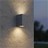 Applique Rettangolare 2xGU10 con Sensore Crepuscolare IP65 - Grigia