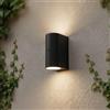 Applique Stondata 2xGU10 con Sensore Crepuscolare IP65 - Nera