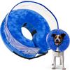 A Cuccia di B - Collare Elisabettiano Cane Morbido - Cono Protettivo Gonfiabile Blu per Cani - Taglie M e L - Per Cani di taglia Media e Grandi (Blu, M)