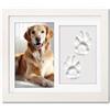 PewinGo Cornice per Foto Animali per Gatti o Cani, Cornice Commemorativa per Animali Domestici con Argilla Impronta Corredo, Marco Shadow Box per Foto da 6" x 4"-Bianco