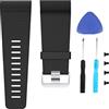 Muovrto Meiruo Cinturino in Silicone Braccialetto Cinturino di Ricambio per Fitbit Surge (L, Nero)