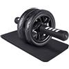 AUNEK Ruota Addominali Roller con Tappetino Ginocchia Extra Spesso Antiscivolo, Ruota Fitness per Allenamento Addome a Casa, Maniglie Ergonomiche e Struttura Stabile per Rafforzare il Core