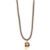 Purelei® Collana a conchiglia con nastro intrecciato, ciondolo marittimo e acciaio inossidabile in oro, argento o oro rosa, 40-45 cm, marrone scuro, stile boho estivo, Länge: 40 - 45 cm, Acciaio