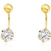Monde Petit Orecchini per donna doppi con sfera da 5 mm e zirconi - oro giallo 9K (375) - Scatola Regalo - Certificato di garanzia
