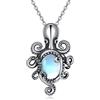 AXELUNA Octopus Collana in argento sterling con pietra di luna con ciondolo a forma di polpo