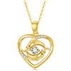 Rikelus Collana da donna in oro giallo 375/9 K, con ciondolo a forma di nodo d'amore, con moissanite delfini, regalo di compleanno per moglie, fidanzata, 40 + 5 cm, 16+2 Zoll, Oro, Moissanite