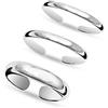 LeCalla Set di Anelli per Dita in Argento Sterling 925 Minimalista Anelli per Dita Aperti Regolabili Semplici per Donne, 2.40mm, 3.35mm, 4.30mm, Argento sterling, Non pietra preziosa