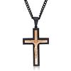 Diamond Treats Collana Crocifisso Uomo in Acciaio Inossidabile IP Nero e Oro Rosa, Ciondolo Croce 32×47 mm con Gesù e Catena Barbazzale Regolabile 50-60 cm, Gioiello Uomo con Scatola Regalo