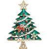 Clearine Spilla per albero di Natale da donna, scintillante marquise, spilla per vestiti, Natale, tono argento chiaro, Cristallo