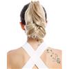 WIG ME UP - 506-V-24 Toupet Coda di cavallo Corti Ondulati Biondo cenere chiaro 25 cm
