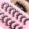 Heracks Ciglia finte Manga sguardo bagnato D-curl stile giapponese Cosplay Spiky Anime ciglia 16 mm lungo drammatico spessore Faux visone bambola estensione ciglia guardare come Wispy singoli grappoli (S22)