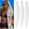 Cybelleza Treccine Capelli Extension Pre Stretched Braiding Hair Pre Allungato Stirato Yaki Professionale Africane Capelli Sintetici Lunghi Sintetici Afro Ombre Crochet 3 Ciocche 65cm Bianco