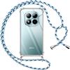 Pnakqil Cover per Xiaomi Redmi Note 15 Pro Plus 5G con Cordino, Trasparente Custodia con Laccio Tracolla Cellulare Girocollo Collana Protettiva per Xiaomi Redmi Note 15 Pro+ 6.83 Pollic, Blu