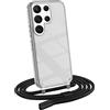 MyGadget Cover per Samsung Galaxy S22 Ultra - Custodia con Corda - Case con Cordino Trasparente Antiurto con Laccio | Tracolla - Practical Stylish - Nero