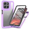 RonRun Cover Motorola Moto g56 5G, Antiurto 360 Gradi Full Case con Protezione per Schermo Incorporata, Trasparente Rugged TPU Bumper Doppia Protettiva Case Viola chiaro