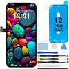 GOLDWANGWANG Schermo per iPhone 12 Pro Max LCD di Ricambio 6,7 Touch Digitizer Display | Kit riparazione completo con strumenti, adesivo impermeabile e vetro temperato, schermo Retina LCD con True Tone e Face ID