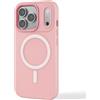 N NEWTOP 2in1 Cover CV57 Compatibile per Apple iPhone 17 PRO, Custodia TPU Gel Silicone Flessibile Morbida Rigida Case Posteriore Protezione Fotocamera Anti Urto Guscio Scocca Colorato (Rosa)