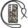 Votvloay Cover Cordino per Samsung Galaxy A16 5G 6,7, Collana Corda Tracolla Laccio Ragazze Custodia con Aesthetic Disegni Fiori, Silicone Sottile TPU Antiurto Protettiva Case per Samsung A16, Nero