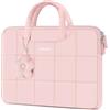 MOSISO 15-16 pollici Custodia Laptop,15.6 pollici Borsa PC Gonfia Compatibile con MacBook Pro 16 M5 M4 M3 M2 M1,HP Acer Dell Lenovo,Borsa Rectangle Quilted Manico&Ciondolo Flower, Rosa