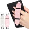 MoKo 2PC Cinturino di Sicurezza per 6-8 Kindle eReaders Fire Tablet - Kobo/Voyaga/Lenovo/Sony Kindle E-Book Tablet, Cinturino da Mano Versatile ad Alta Elasticità Supporto, Rosa Chiaro+ Bianco