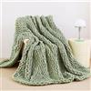 Admitrack Coperta a maglia grossa, 100% ciniglia lavorata a mano, per divano e decorazione della casa, morbida e accogliente coperta lavorata a maglia (verde salvia, 101,6 x 127 cm)