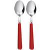 Excelsa Set Cucchiaini in Acciaio Inox, Rosso, 2 Pezzi