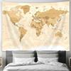 Drgilau Arazzo da parete con mappa del mondo antica, stile vintage, Asia Europa e città del sud, topografia America, Africa, Giappone, decorazione da parete, per camera da letto, soggiorno, casa e