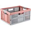 keeeper Robusta Cassetta Pieghevole con Impugnature Soft-Touch, 48,5 x 35 x 23,5 cm, 32 L, Lea, Nordic Red (Rosso)